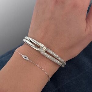 David Yurman Sterling Silver
Labyrinth Single
Loop with Diamonds Bracelet